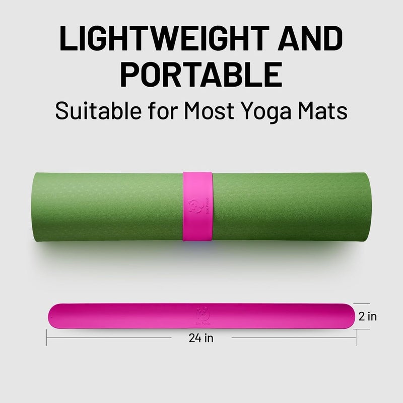 Slim Panda Yoga Mat Strap Slap Band, One Snap Keeps Mats Tightly Rolled, Heavy-Duty Clasp Fits Most Size Mats(24" L X 2" W) - Image 3